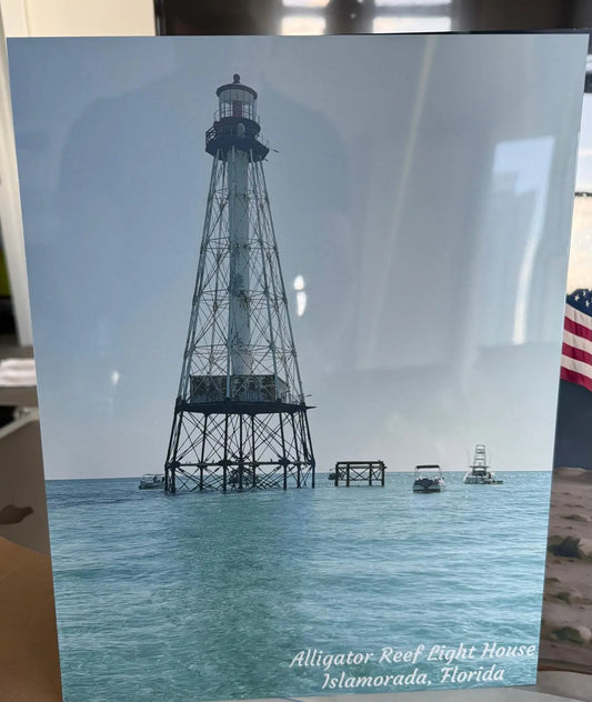 14x11 Metal Art - Ready to Hang - Alligator Reef Lighthouse Islamorada, Florida