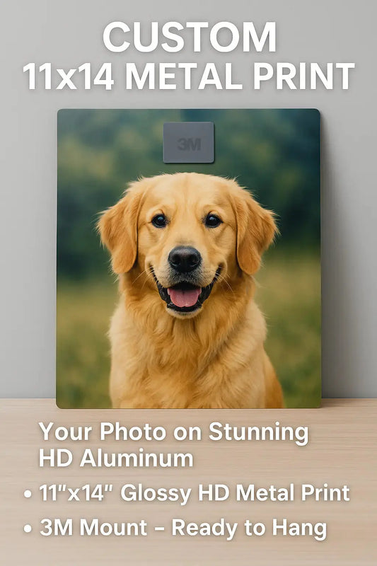 Personalized Custom 14x11 Metal Art - Ready to Hang - Custom Dog Pet Photo