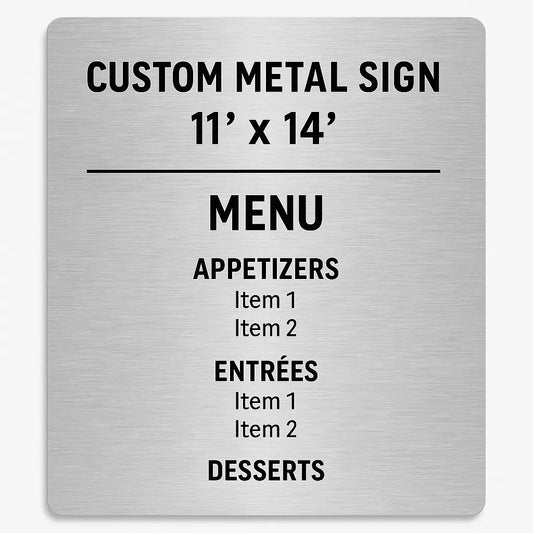 Custom Business Sign – 14x11 Gloss Metal Print – Personalized Aluminum Wall Sign – Ready to Hang
